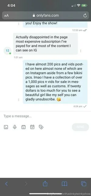 thaslinkytwinkyshow content